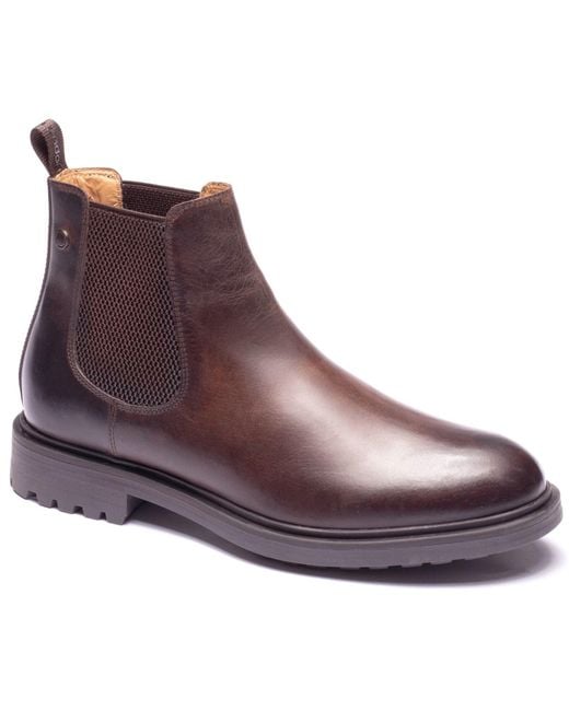 Base London Brown Roebuck Leather Boots for men