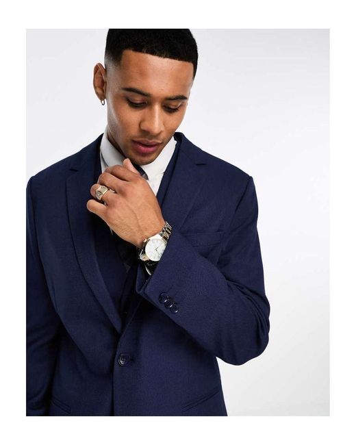 ASOS Blue Slim Suit Jacket for men