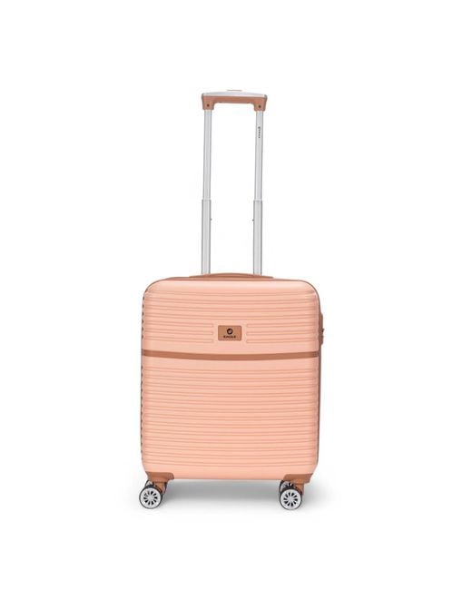 Infinity Leather Pink Strong Abs Hardshell Cabin Suitcase 56 X 45 X 25 Cm Luggage Suitable For British Airways