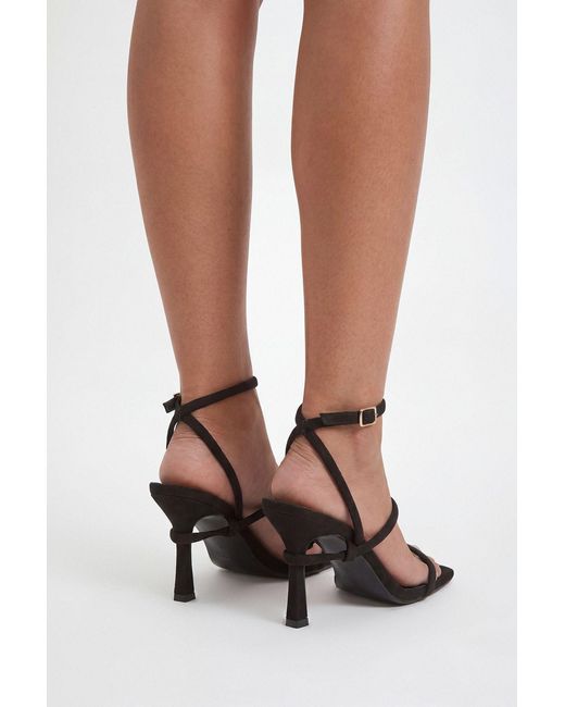 Boohoo Black Wide Fit Padded Strappy High Heels