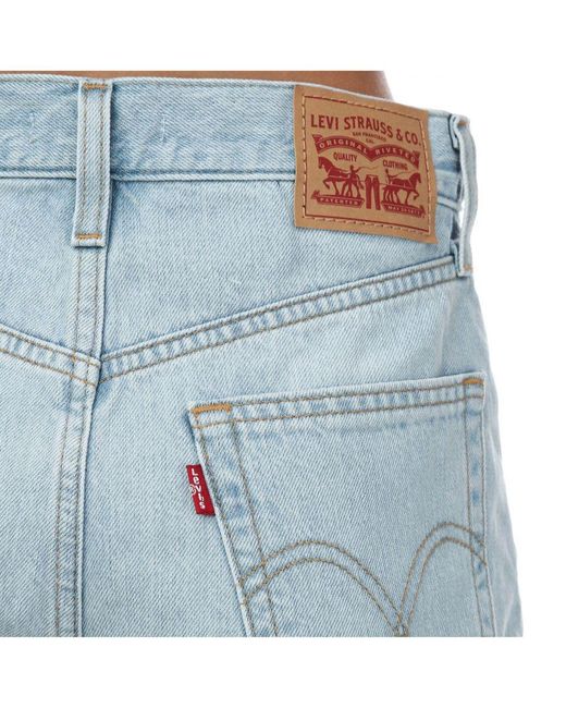Levi's Dames High Waisted Mom Shorts In Lichtblauw in het Blue