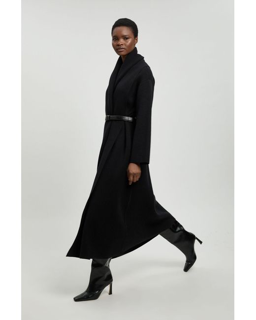 Karen Millen Black Knit Oversized Belted Midi Coatigan