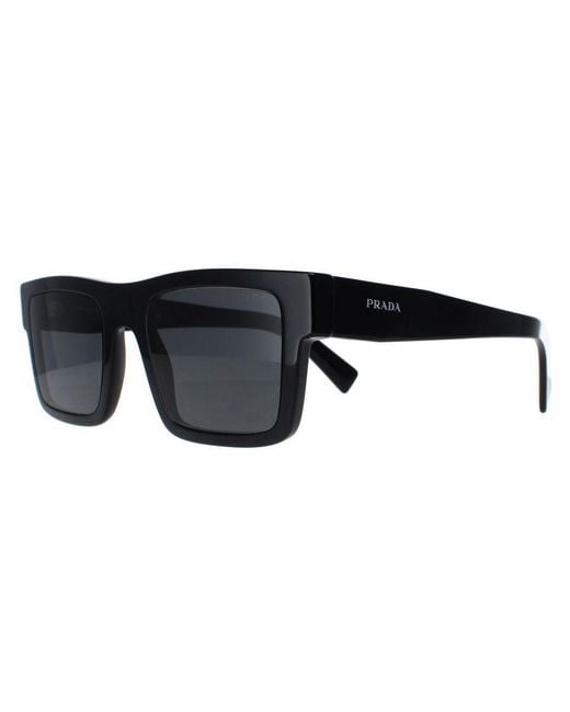 Prada Black Rectangle Dark Pr19Ws for men