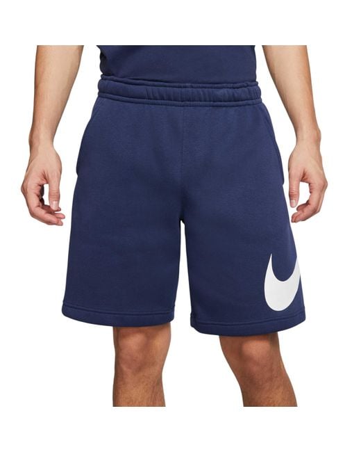Nike Blue Shorts Summer Sportswear Club Graphics Relaxed Fit Comfort Half Pants for men