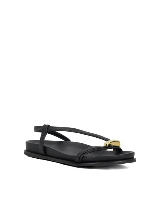 Dune Black Lyn Toe Trim Sandals