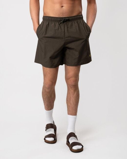 Lyle & Scott Green Plain Swim Shorts for men