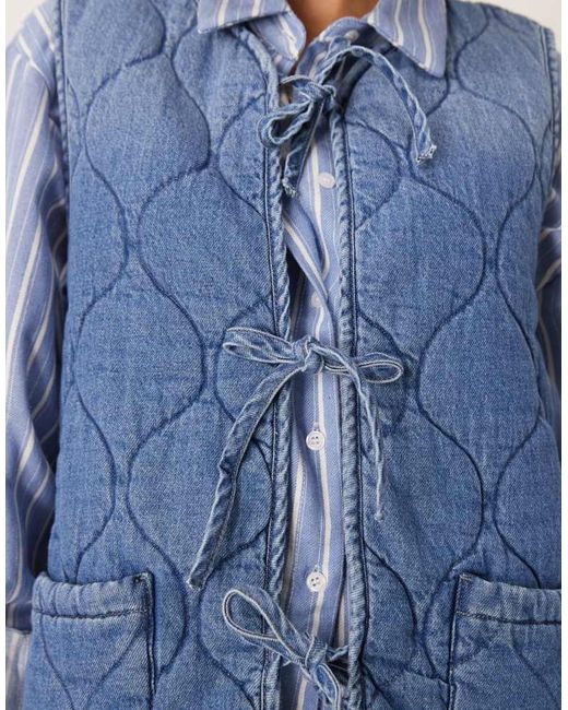 ASOS Blue Denim Quilted Vest
