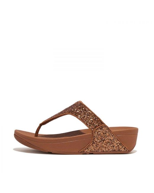 Fitflop Brown Womenss Fit Flop Shimma Glitter Toe-Post Sandals