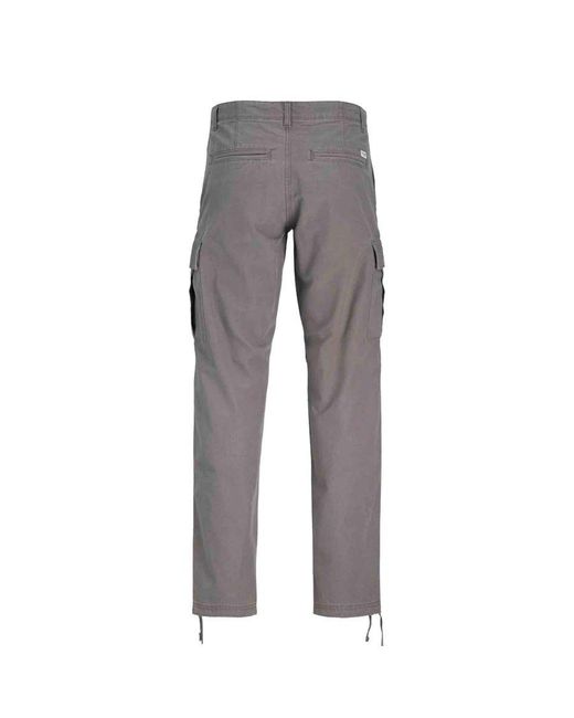 Jack & Jones Gray Cargo Combat Trousers for men