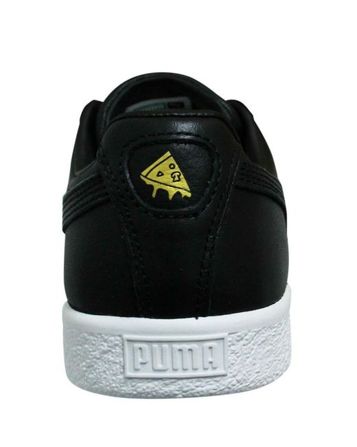 PUMA Black Clyde Tyakasha Leather Low Lace Up Casual Trainers 368070 01 for men