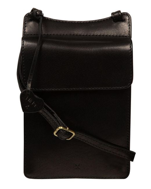 NiNa Amora Black 'Izara' Leather Cross Body Phone Bag