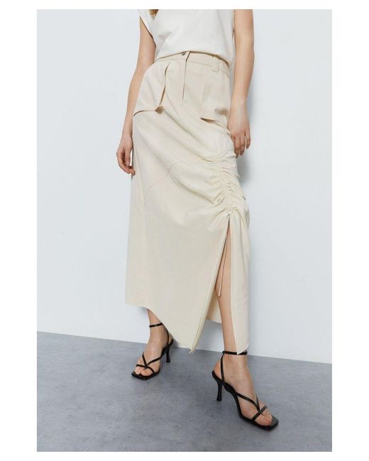 Warehouse White Premium Tailored Maxi Skirt