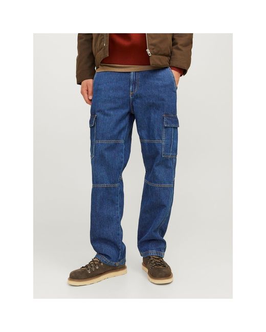 Jack & Jones Blue And Eddie Carpenter Relaxed Jeans for men