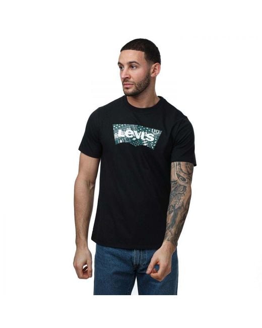 Levi's Black Levi'S Bandana Graphic Crewneck T-Shirt for men