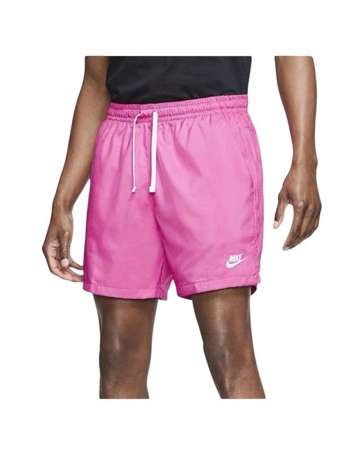 Nike Pink Club Flow Woven Lined Bright Shorts for men