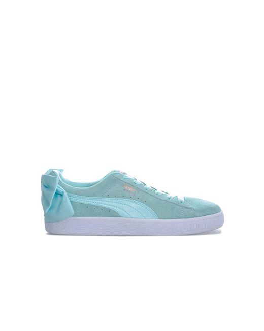 PUMA Blue Womenss Suede Bow Trainers