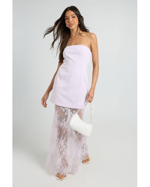 Boohoo Purple Premium Structured Lace Maxi Dress