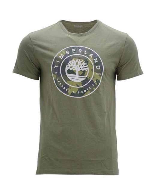 Timberland Green Printed T Shirts Crew Neck Summer Top Short Sleeve Premium Tee for men