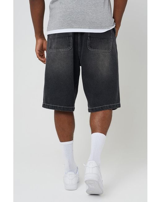 Brave Soul Black Loose Fit Denim Shorts for men
