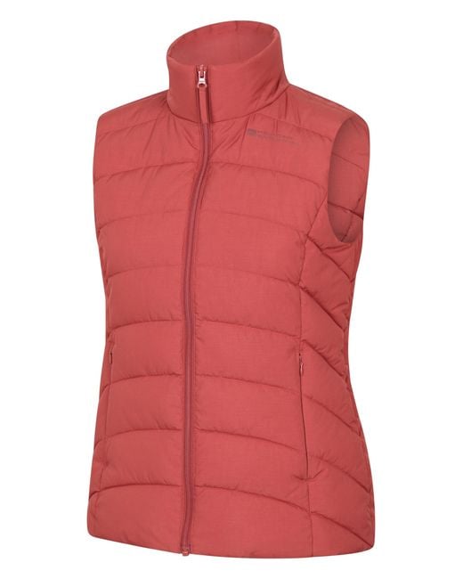 Mountain Warehouse Red 'Opal' Padded Gilet With Front Pockets Winter Warm Rain Coat