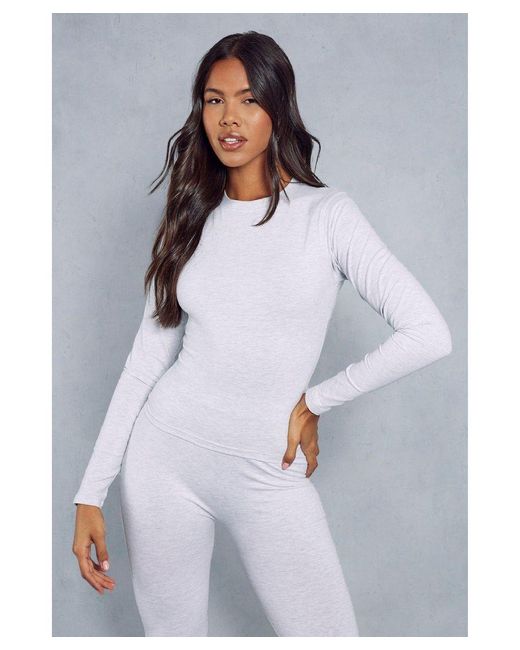 MissPap White Long Sleeve Fitted T Shirt