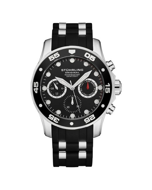 Stuhrling Black Regal 4059 Quartz Chronograph 44Mm for men