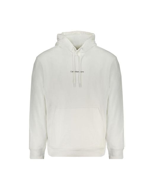 Calvin Klein White Monogram Hoodie Regular Fit for men