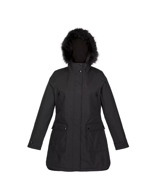 Regatta Black Ladies Sabinka Faux Fur Trim Parka