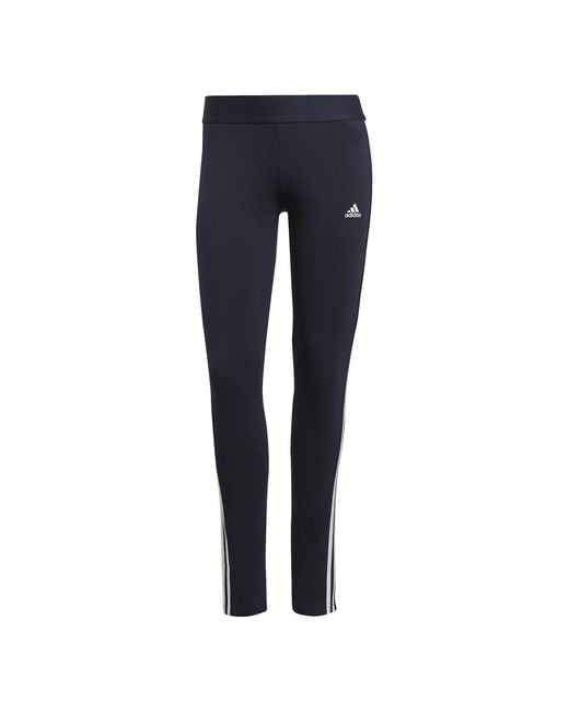 Adidas Blue Essentials 3 Stripe Leggings