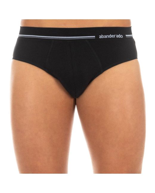 Abanderado Black Anatomical Front Breathable Fabric Brief A077H for men