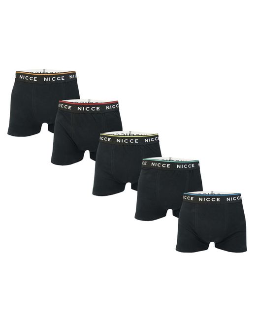Nicce London Foxwell Boxershorts (set Van 5) (zwart) in het Black voor heren