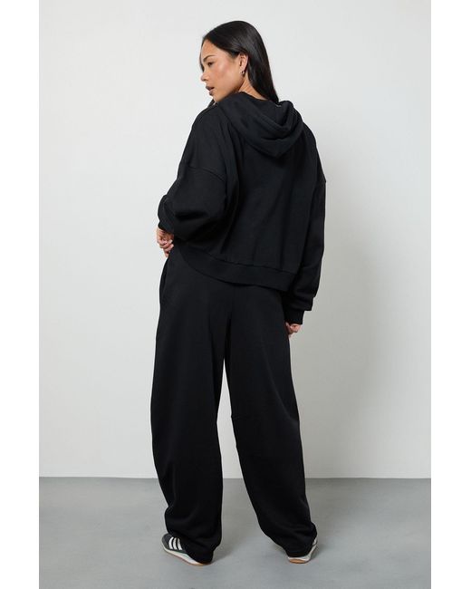 Boohoo Black Contrast Drawcord Oversized Hoodie Tracksuit