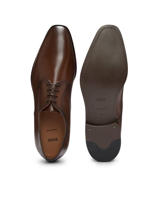 Boss Brown Derby Shoes for men
