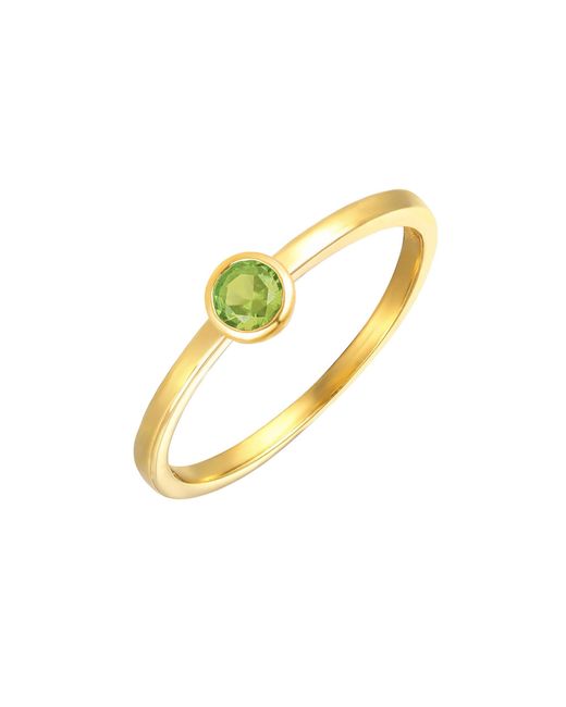 The Jewellery Stockroom Metallic Plated Birthstone Cz Rubover Ring