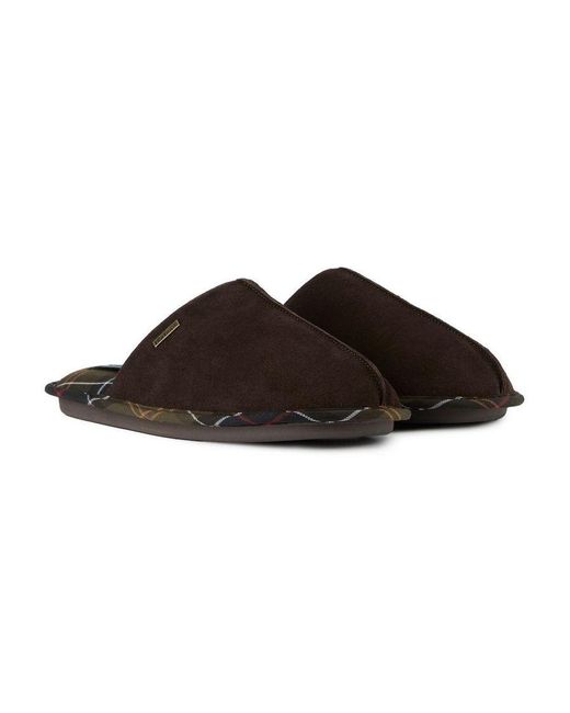 Barbour Brown Foley Slippers for men