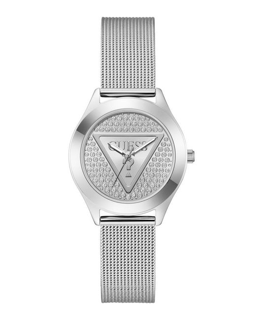 Guess Gray Glitz Plaque Watch Gw0835L1 Stainless Steel