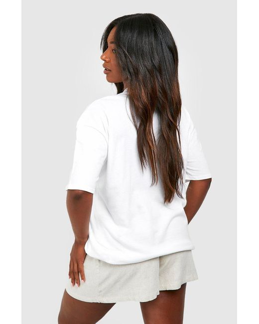 Boohoo White Plus Positano Oversized T-Shirt