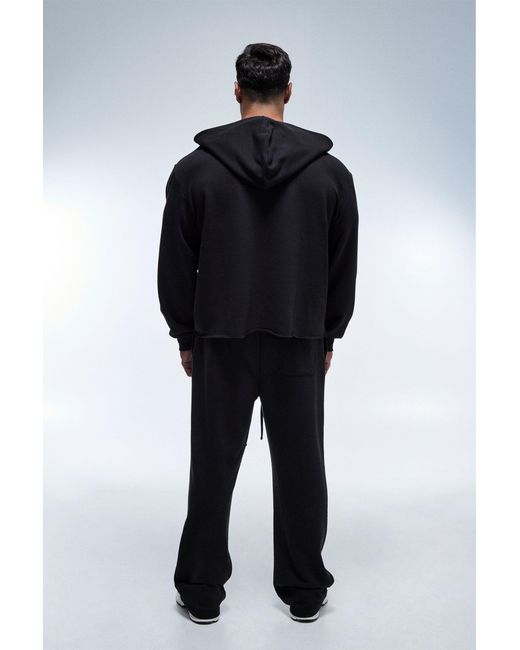 BoohooMAN Blue Active Boxy V-Neck Hoodie for men