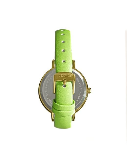Crayo Green Dot Strap Watch