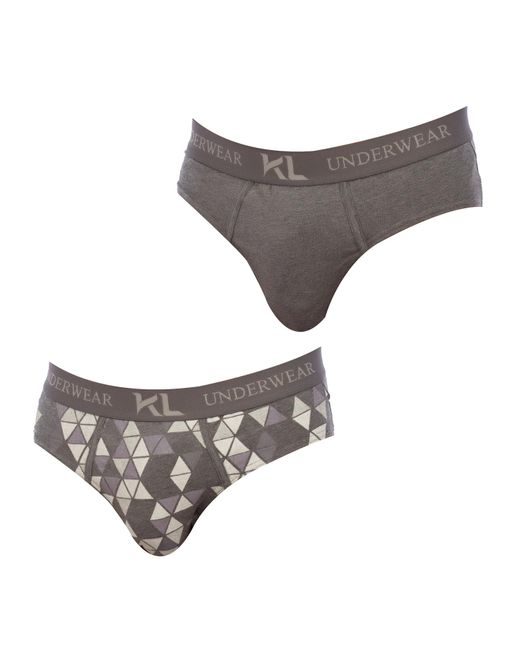 Kisses&Love Gray Pack-2 Kls2 Breathable Fabric Basic Briefs for men