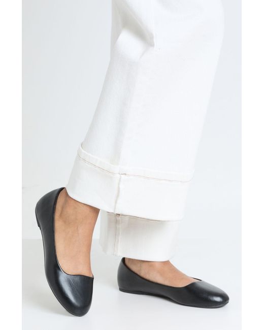 Boohoo White Wide Fit Pu Ballet Flats