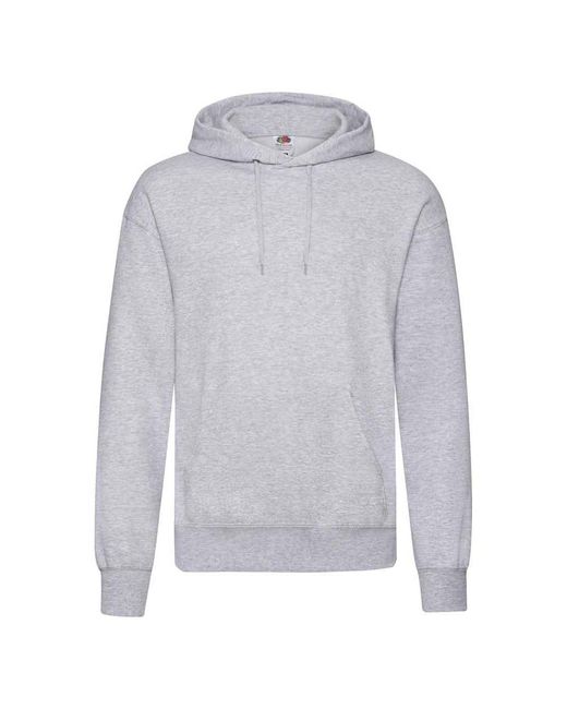 Fruit Of The Loom Gray Classic Heather Hooded Sweatshirt (Heather) for men