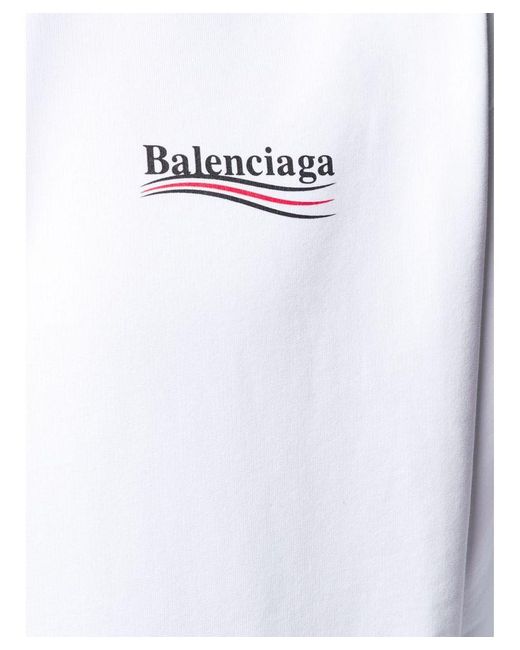 Balenciaga Hoodie Met Politiek Campagnelogo In Wit in het White voor heren