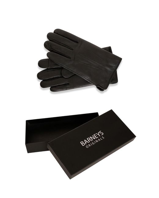 Barney's Originals Black Gift Boxed Classic Leather Glove for men