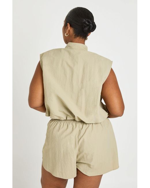 Boohoo Natural Plus Nylon Runner Shorts