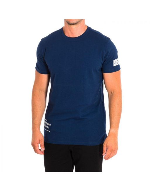 La Martina Blue Short Sleeve T-shirt Tmrp60-js332 Man Cotton for men
