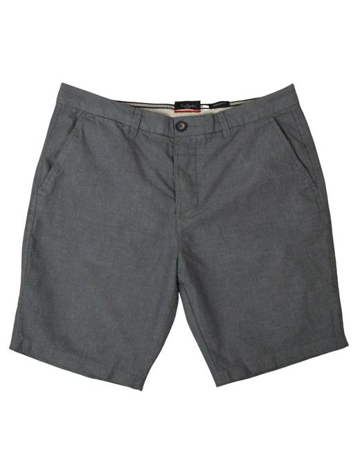 Pierre Cardin Gray Flat Front Chino Shorts for men