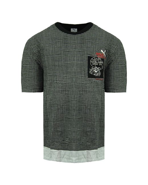 PUMA Green X Michael Lau Crew Short Sleeve Printed Pocket T-Shirt 530360 51 Cotton for men