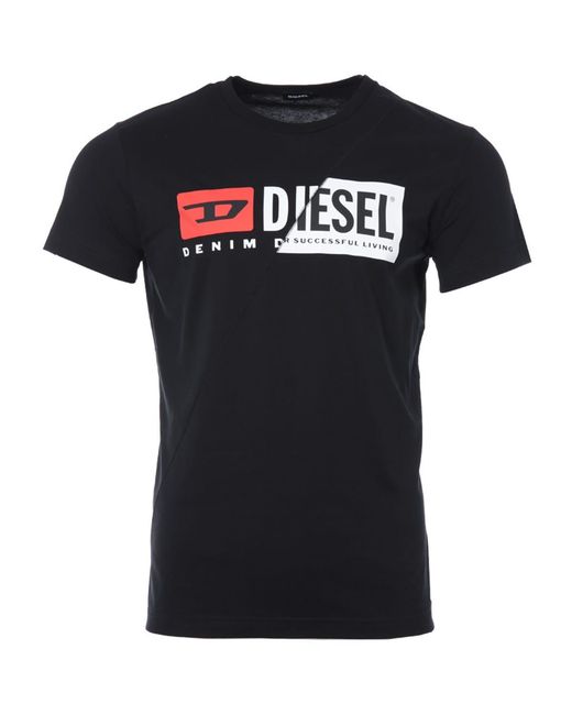 DIESEL Black T-Diego Cuty Logo T-Shirt for men