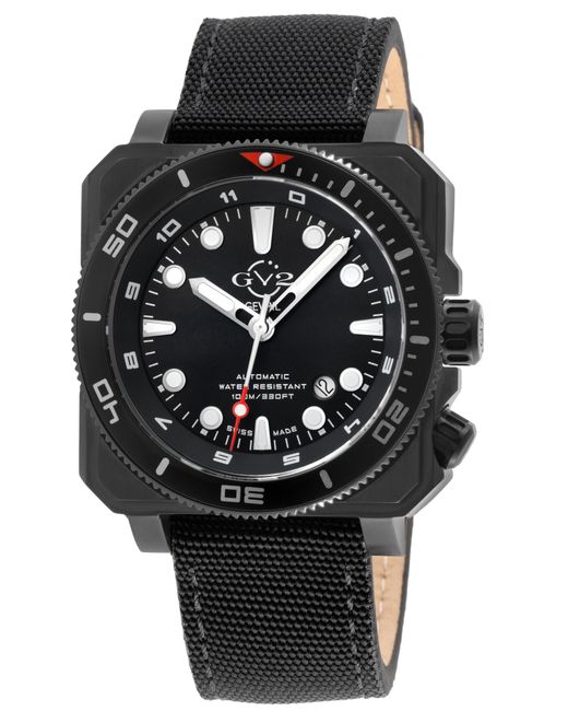 Gv2 Black Xo Submarine Sellita Sw220 Swiss Automatic Dial, Genuine Canvas Watch for men